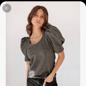 Puffy sleeve Grey/black Top